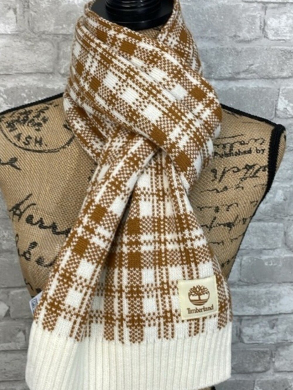 Timberland Plaid Knit Scarf